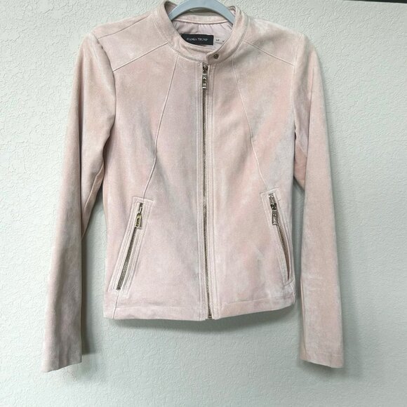 NWOT Ivanka Trump Blush Pastel Pink Faux Soft Suede Jacket - Picture 4 of 8